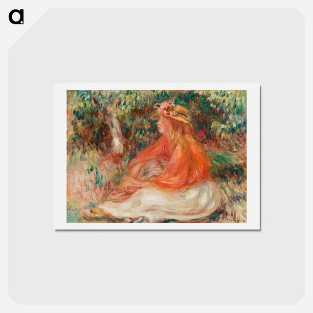 アートポストカード-Seated Woman - ピエール オーギュスト ルノワール Postcard.