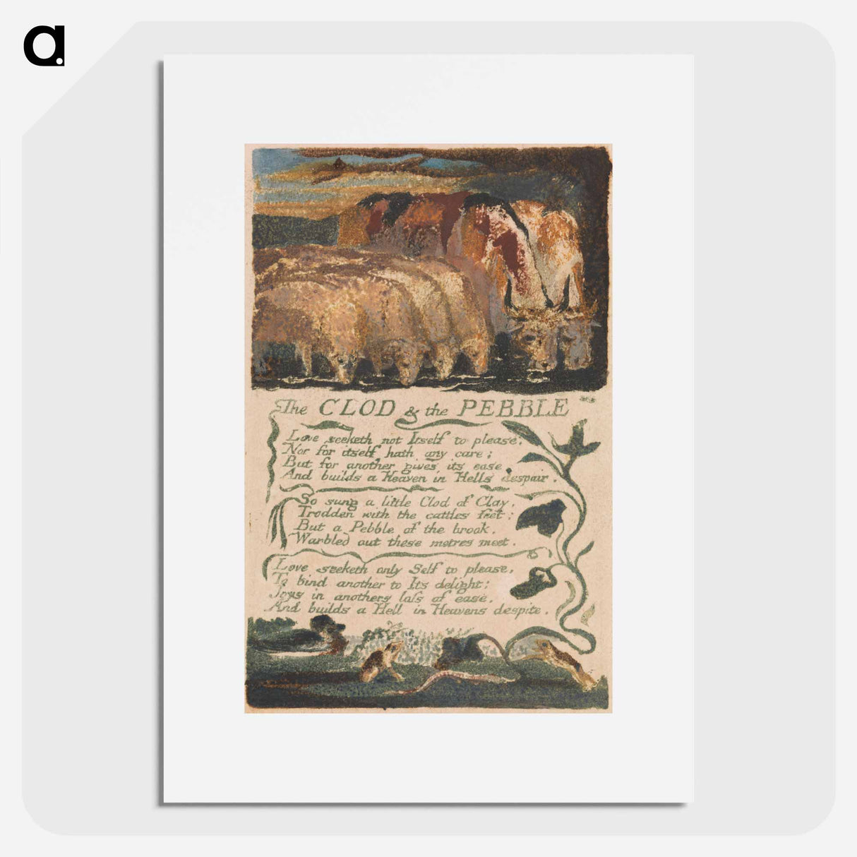 アートポスター-The Clod & the Pebble - ウィリアム ブレイク Poster.