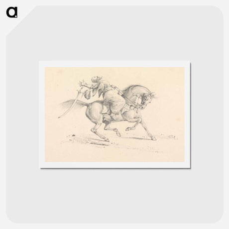 アートポストカード-Wounded Turkish Cavalryman in Danger of Failling From His Horse
 - イェール大学アートギャラリー Postcard.