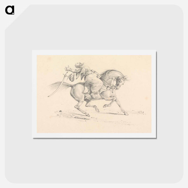 アートポストカード-Wounded Turkish Cavalryman in Danger of Failling From His Horse
 - イェール大学アートギャラリー Postcard.