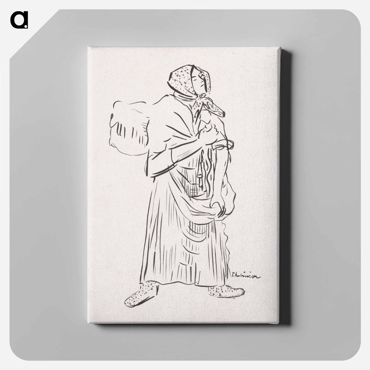 Woman with a hamper - アーノルド ピーター ワイズ クビンチャン Canvas.