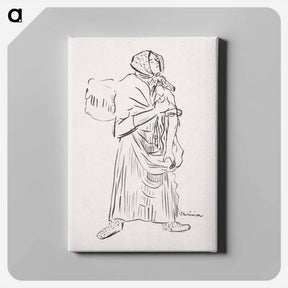 アートパネル-Woman with a hamper - アーノルド ピーター ワイズ クビンチャン Canvas.