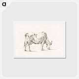 アートポストカード-Standing cow - ジャン ベルナール Postcard.