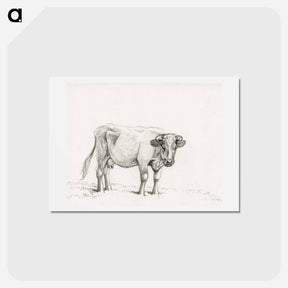 アートポストカード-Standing cow - ジャン ベルナール Postcard.