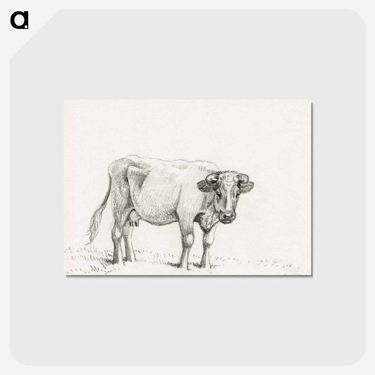 アートポストカード-Standing cow - ジャン ベルナール Postcard.