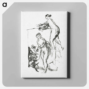 アートパネル-Femme au cep de vigne, troisiéme variante - ピエール オーギュスト ルノワール Canvas.