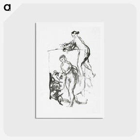 アートポストカード-Femme au cep de vigne, troisiéme variante - ピエール オーギュスト ルノワール Postcard.