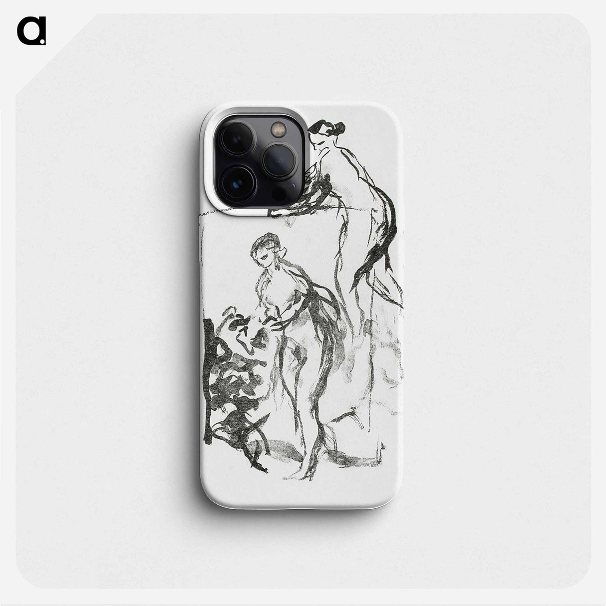 Woman at the edge of the sky, three variations - Pierre Auguste Renoir Phone Case.