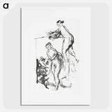 アートポスター-Femme au cep de vigne, troisiéme variante - ピエール オーギュスト ルノワール Poster.