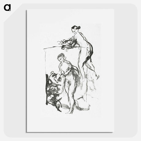 アートポスター-Femme au cep de vigne, troisiéme variante - ピエール オーギュスト ルノワール Poster.