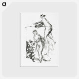 アートポストカード-Femme au cep de vigne, troisiéme variante - ピエール オーギュスト ルノワール Postcard.