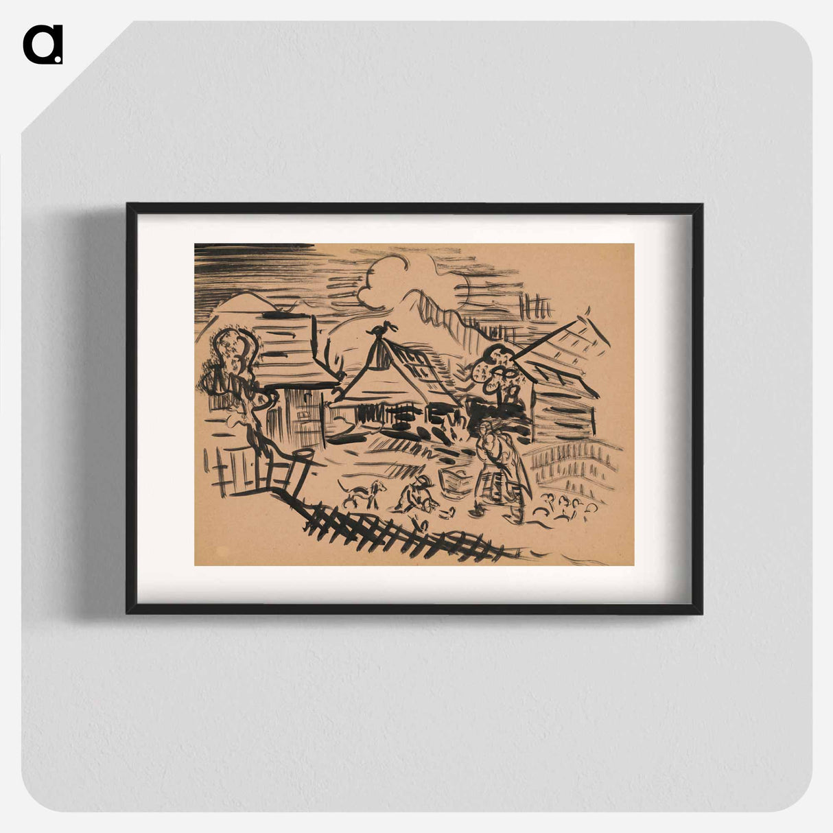 Village scenery - アーノルド ピーター ワイズ クビンチャン Poster.