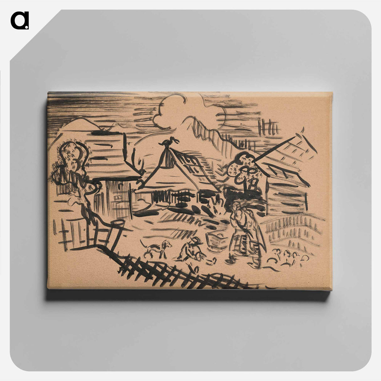 Village scenery - アーノルド ピーター ワイズ クビンチャン Canvas.