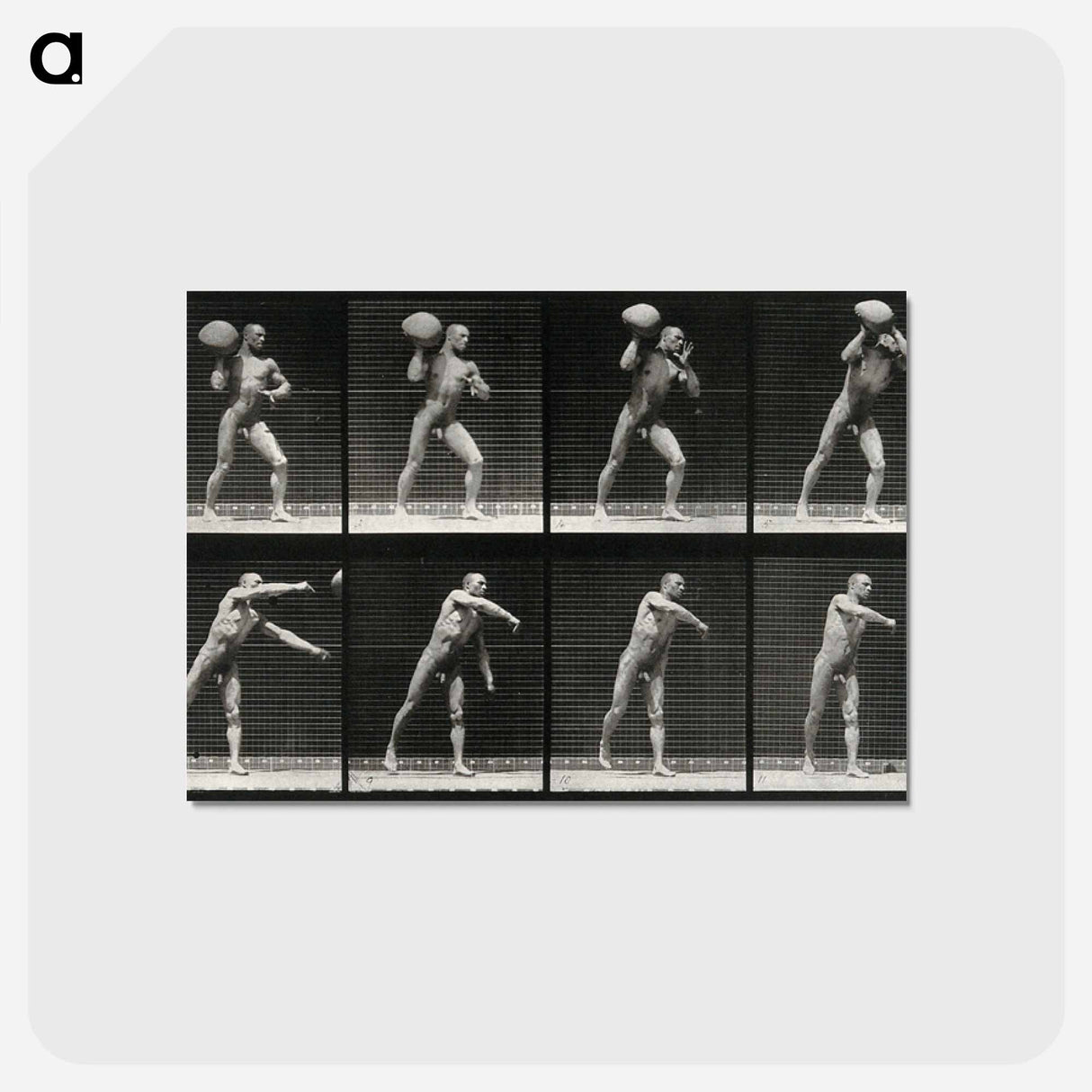 アートポストカード-Man Throwing a Boulder
 - エドワード マイブリッジ Postcard.