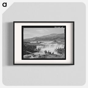 アートポスター-Indians Fishing at Celilo Falls
 - ラッセル リー Poster.