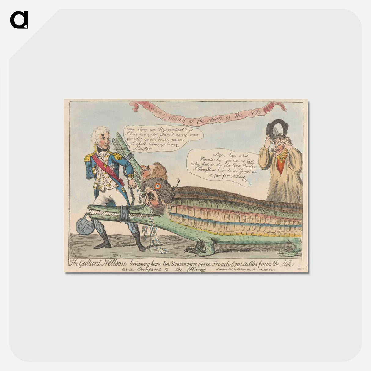 アートポストカード-The Gallant Nelson Bringing Home Two Uncommon Fierce French Crocodiles from the Nile as a Present to the King
 - イェール大学アートギャラリー Postcard.