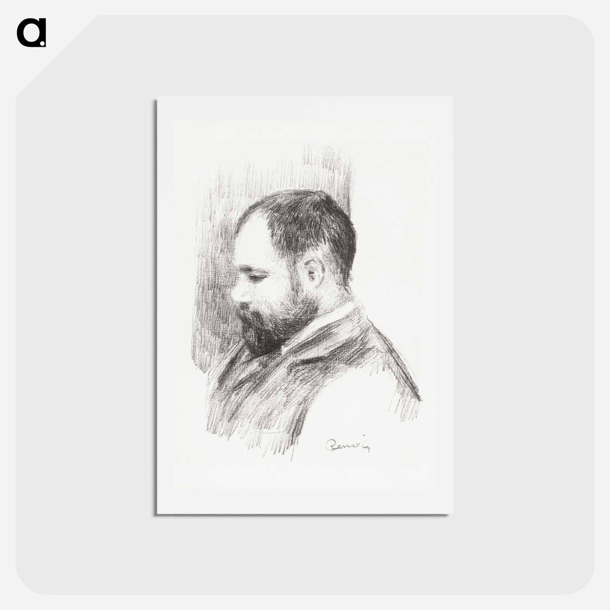 アートポストカード-Portrait of Ambroise Vollard - ピエール オーギュスト ルノワール Postcard.