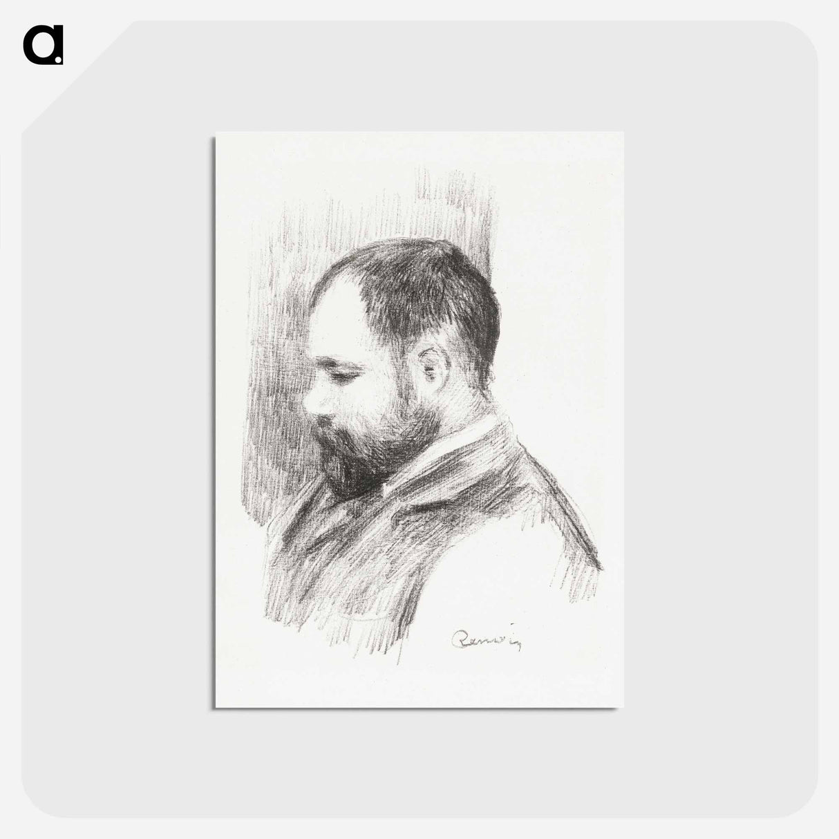 アートポストカード-Portrait of Ambroise Vollard - ピエール オーギュスト ルノワール Postcard.