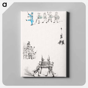 アートパネル-Menukaart met onderwijzers en leerlingen - テオ ヴァン ホイテマ Canvas.
