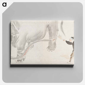 アートパネル-Japanese People and Elephant
 - 歌川 広重 Canvas.