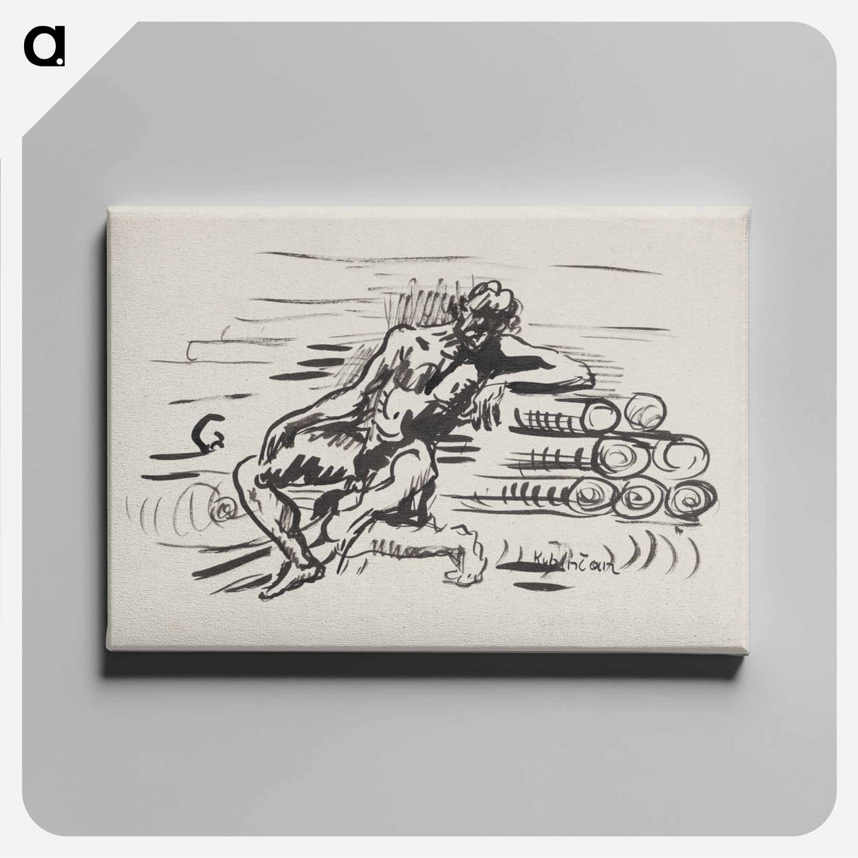 Seated male figure - アーノルド ピーター ワイズ クビンチャン Canvas.