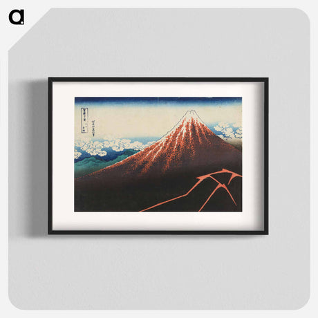 アートポスター-Rainstorm beneath the Summit - 葛飾 北斎 Poster.