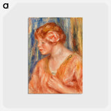 アートポストカード-Young Woman with Rose - ピエール オーギュスト ルノワール Postcard.