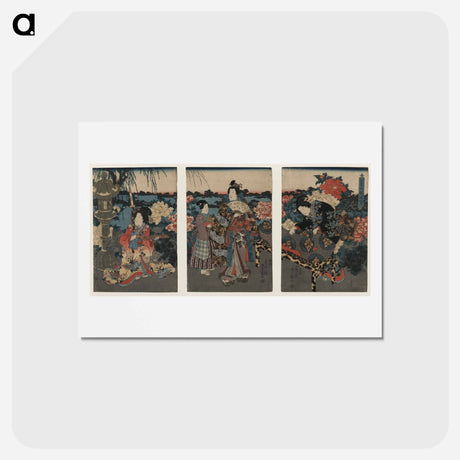 アートポストカード-Fūki Kusa Sono No Yūran
 - 歌川 国貞 Postcard.