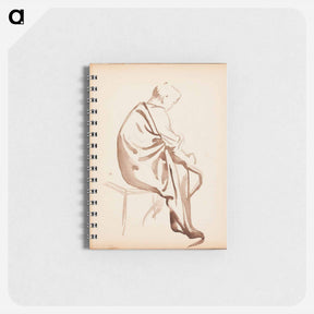 アートメモ帳-Istuva mies, luonnos mahdollisesti maalaukseen paimenten kumarrus - アルバート エーデルフェルト Memo.