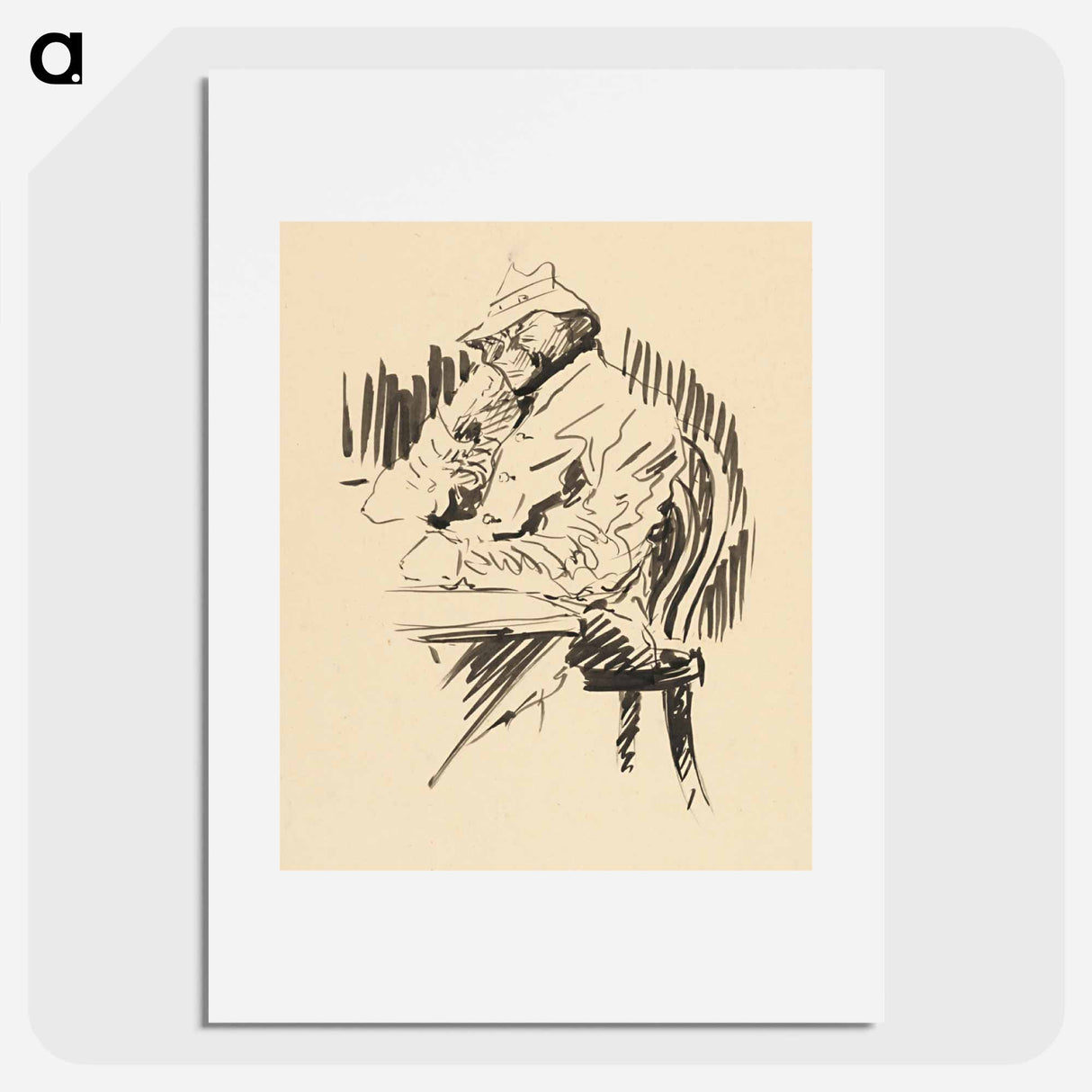 At the table (study) - アーノルド ピーター ワイズ クビンチャン Poster.