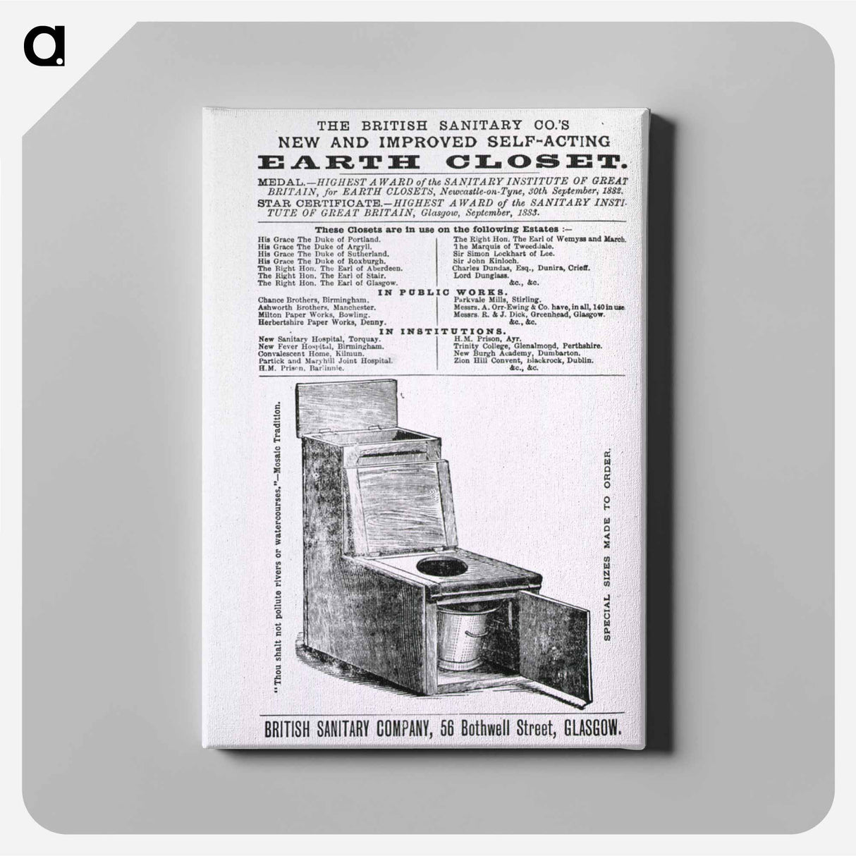 アートパネル-New and Improved Self-Acting Earth Closet
 - 国立医学図書館 Canvas.