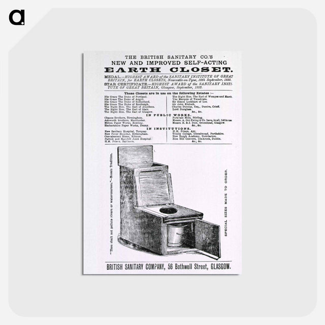 アートポストカード-New and Improved Self-Acting Earth Closet
 - 国立医学図書館 Postcard.