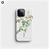 Variety of Monthly Rose also known as Bengal Rose with White Flowers - Pierre Joseph Redouté Phone Case.