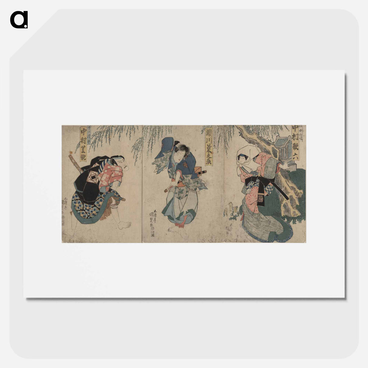 アートポスター-Nakamura Shikan Segawaki Kunojō Nakamura Karoku
 - 歌川 国貞 Poster.