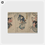 アートポストカード-Nakamura Shikan Segawaki Kunojō Nakamura Karoku
 - 歌川 国貞 Postcard.