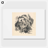 Head of a man with an owl - アーノルド ピーター ワイズ クビンチャン Poster.