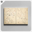 アートパネル-Transmitting the Spirit, Revealing Form of Things: Picture Album of Drawings at One Stroke - 葛飾 北斎 Canvas.