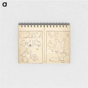 アートメモ帳-Transmitting the Spirit, Revealing Form of Things: Picture Album of Drawings at One Stroke - 葛飾 北斎 Memo.