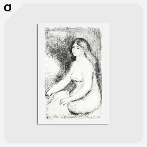 Seated Bather - ピエール オーギュスト ルノワール Postcard.