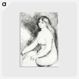 アートポストカード-Seated Bather - ピエール オーギュスト ルノワール Postcard.
