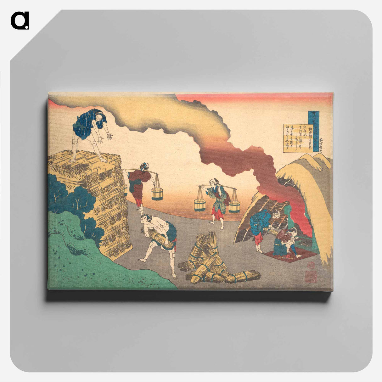アートパネル-Hokusai's Poem by Ise - 葛飾 北斎 Canvas.