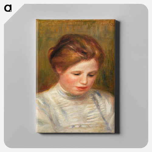 Head (Tête); also called Etude de brodeuse - Pierre-Auguste Renoir Canvas.