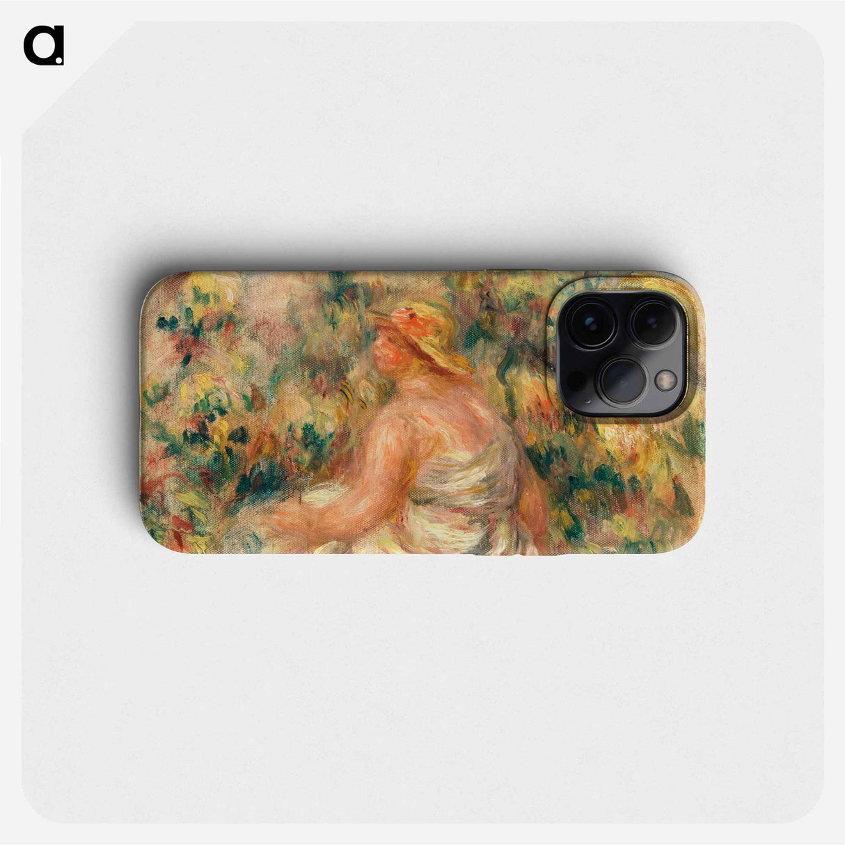 Woman with Hat in a Landscape - ピエール オーギュスト ルノワール Phone Case.