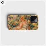 Woman with Hat in a Landscape - ピエール オーギュスト ルノワール Phone Case.