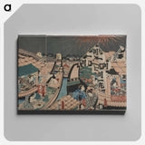 アートパネル-Tōto ryōgokubashi kawabiraki han'ei zu
 - 歌川 国貞 Canvas.