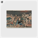 アートポストカード-Tōto ryōgokubashi kawabiraki han'ei zu
 - 歌川 国貞 Postcard.