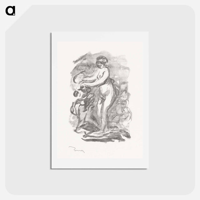 アートポストカード-Woman with Grapevine - ピエール オーギュスト ルノワール Postcard.