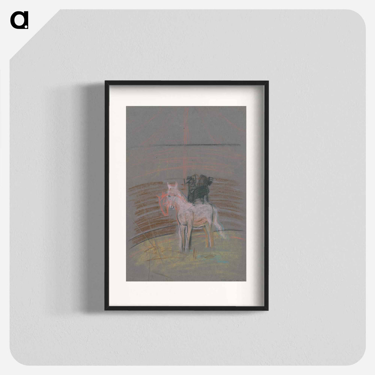 Sketch of a horse in a ring - アーノルド ピーター ワイズ クビンチャン Poster.