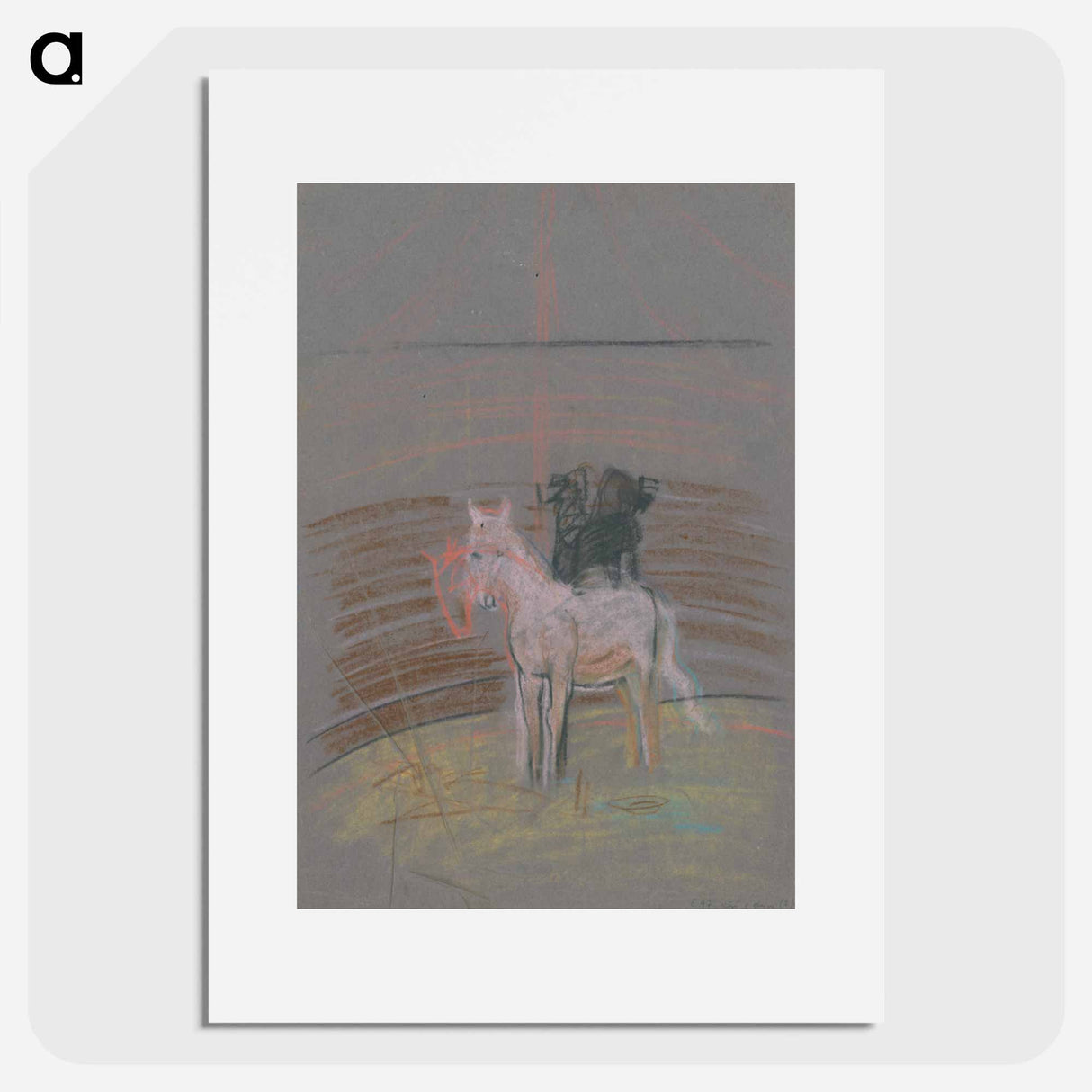 Sketch of a horse in a ring - アーノルド ピーター ワイズ クビンチャン Poster.
