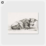 アートポストカード-Lying cow - ジャン ベルナール Postcard.